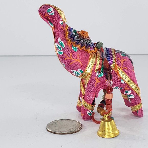 Pink Elephant Lucky Trunk Up Decorative Bell - Picture 2 of 7